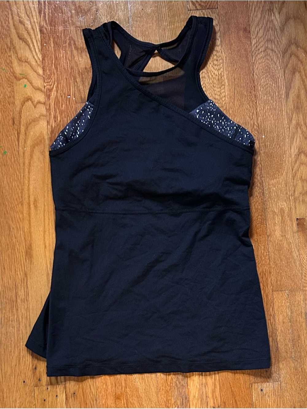 lululemon athletica Black Tank Top with Speckled Insets